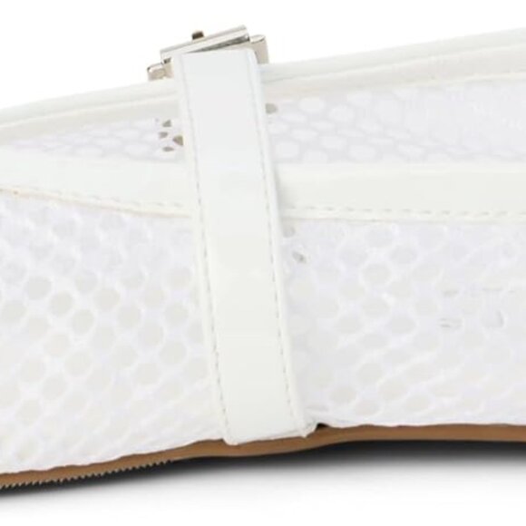 Women’s Ballerina Flats Vegan Mesh Rubber Sole Fabric Slip-On Buckle Size 7 - Picture 1 of 7